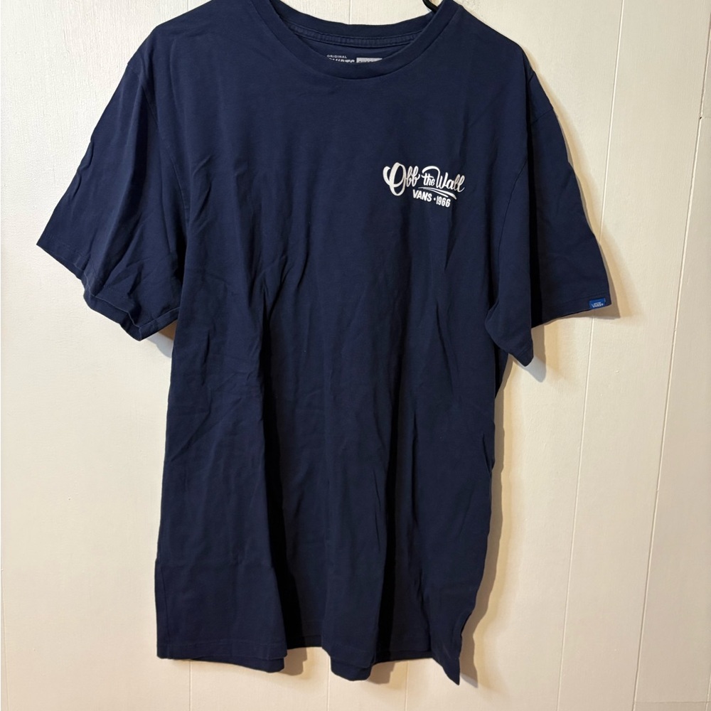 Vans Off The Wall Vintage Print Dark Blue Short Sleeve Tee